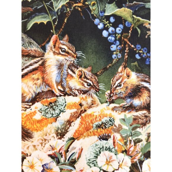 Amy Brackenbury Woodland Animals Fabric Deer & Chipmunk Nature Panels PAT9100 - Picture 7 of 16
